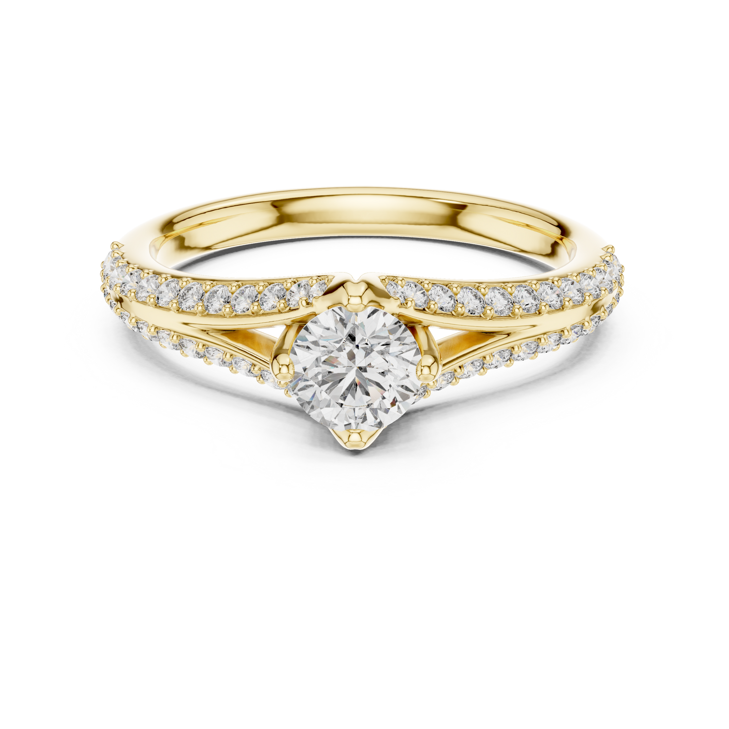 Split-Shank Solitaire Ring | Round Center Stone