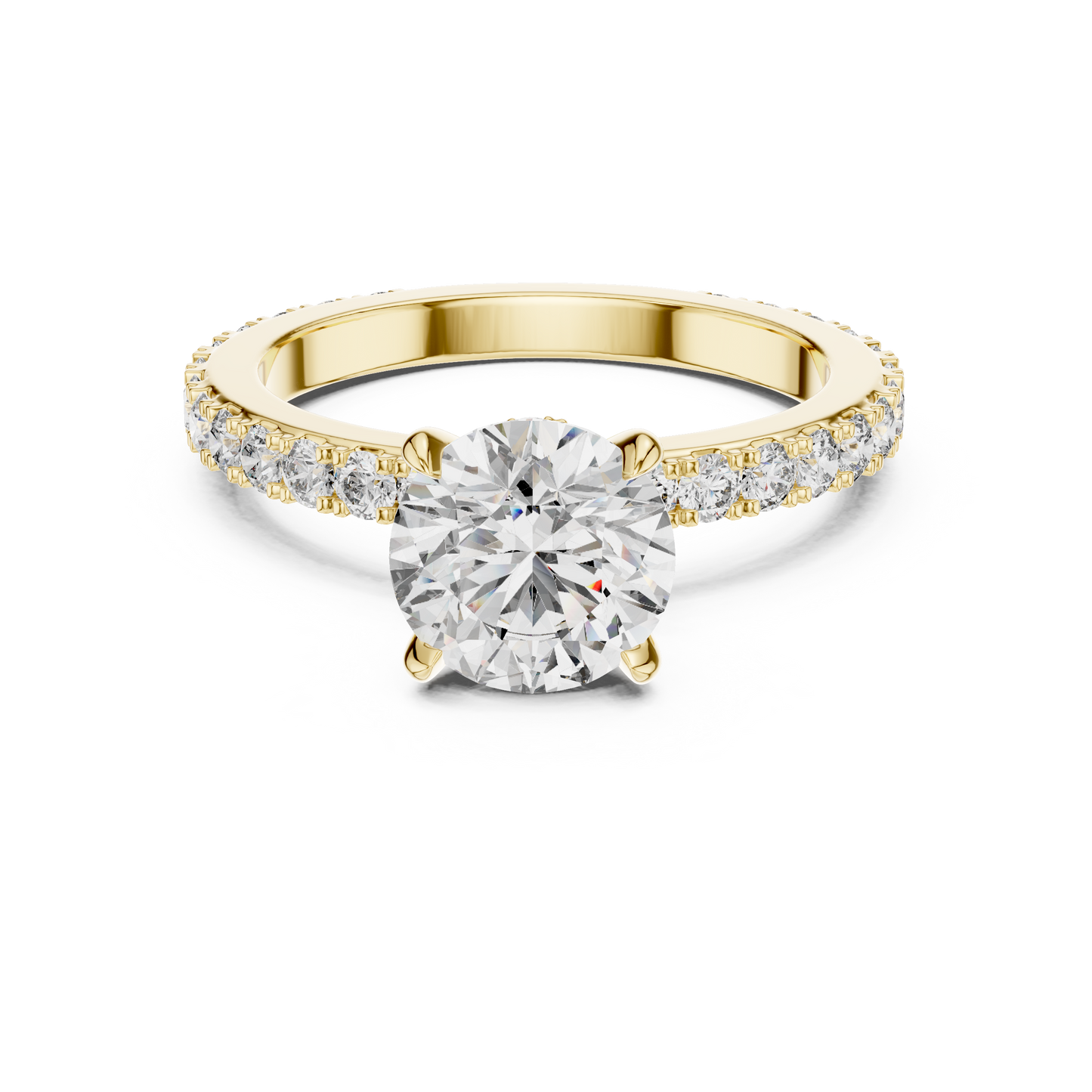 Atria Secret Double Halo Diamond Engagement Ring | Pavé Band Elegance