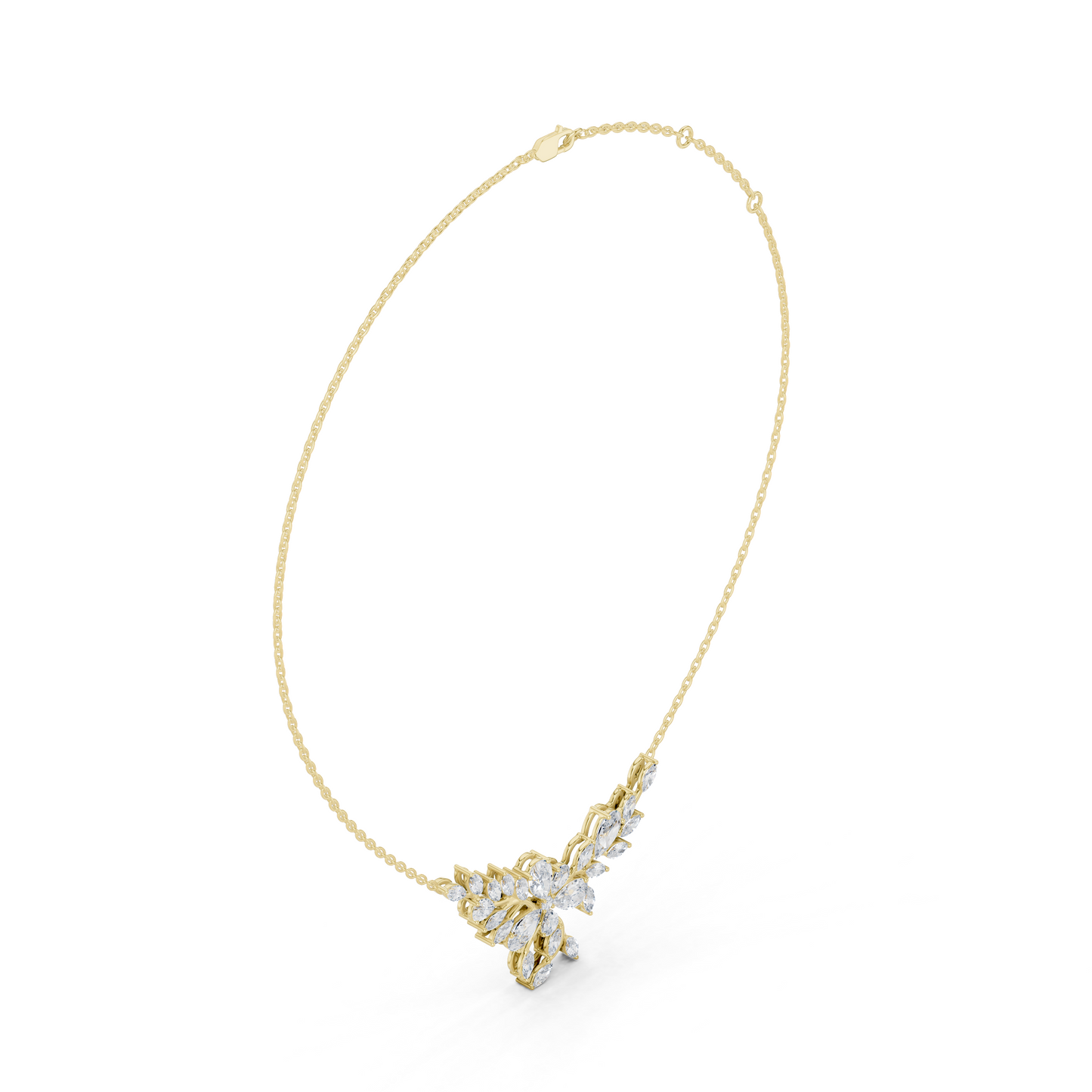 Classy Leaf Diamond Necklace | Nature-Inspired Elegance