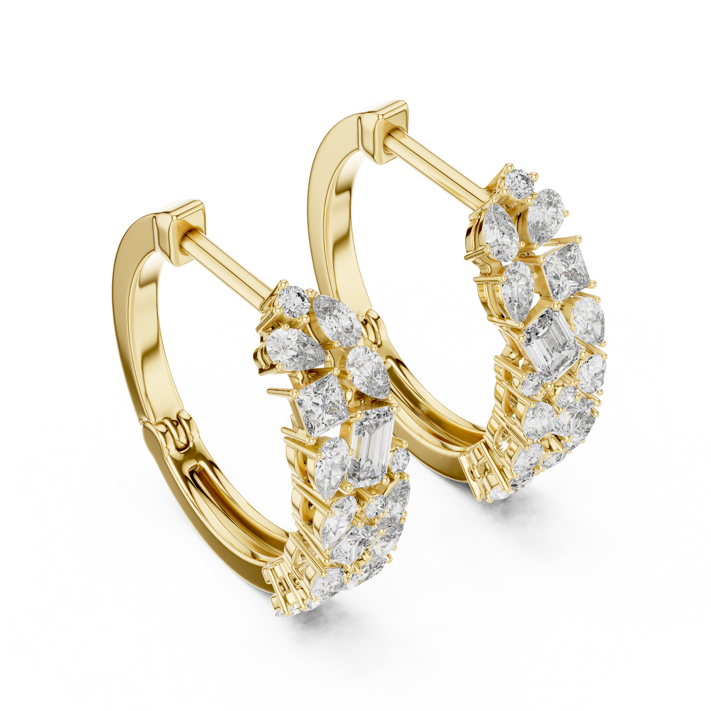 Mixed Fancy Shape Diamond Hoop Earrings | Contemporary Brilliance Hoops