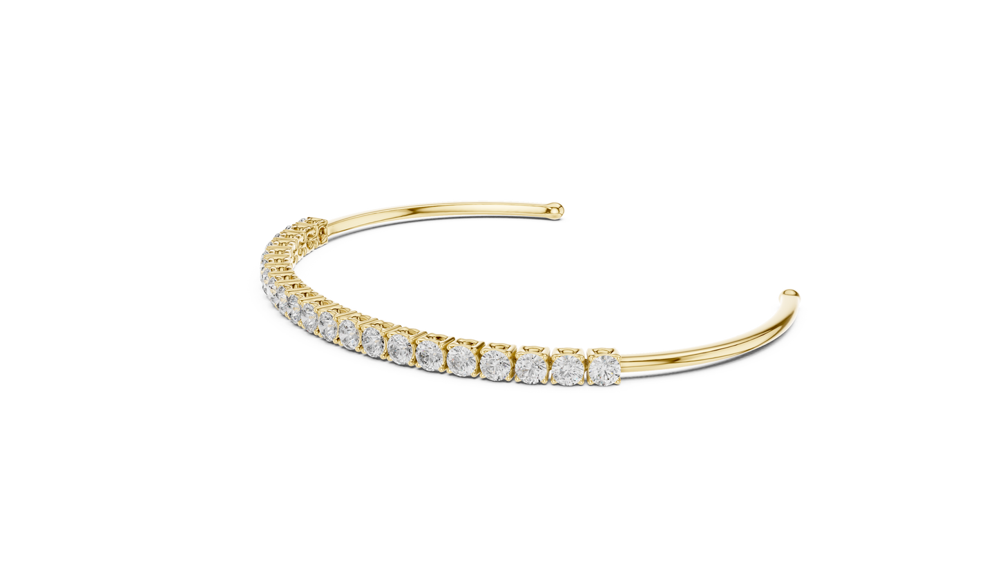 Diamond Tennis Kada Bracelet | Structured Luxury Brilliance