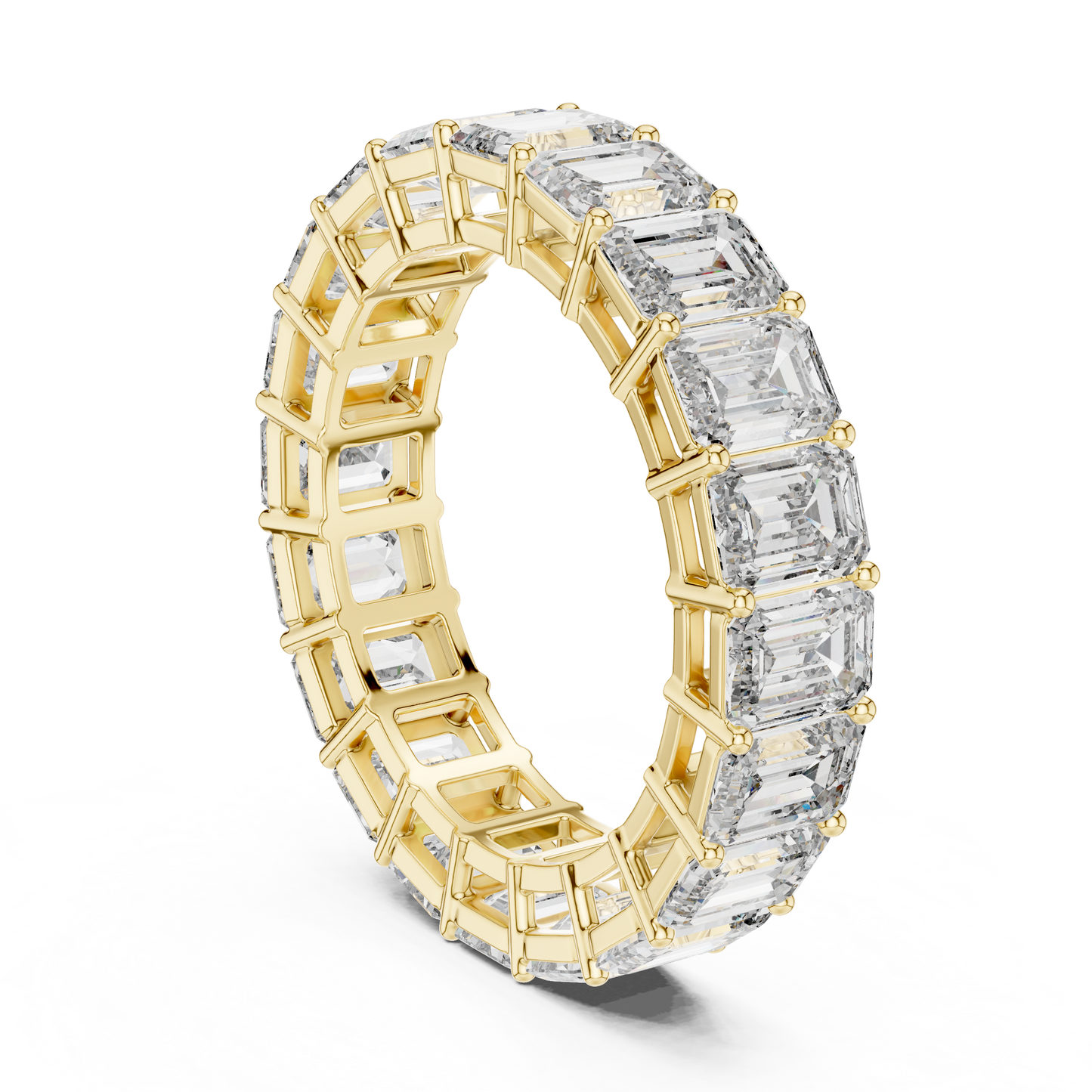 Emerald-Cut Eternity Band Ring | Continuous Step-Cut Elegance