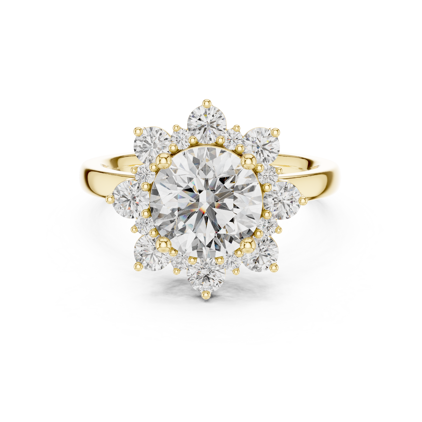 Star Halo Diamond Engagement Ring | Round Lab-Grown Diamond