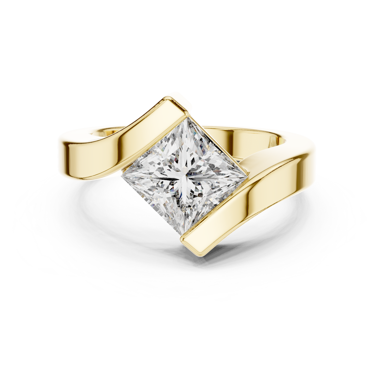 Princess-Cut Solitaire Engagement Ring | Modern Tension-Style Design