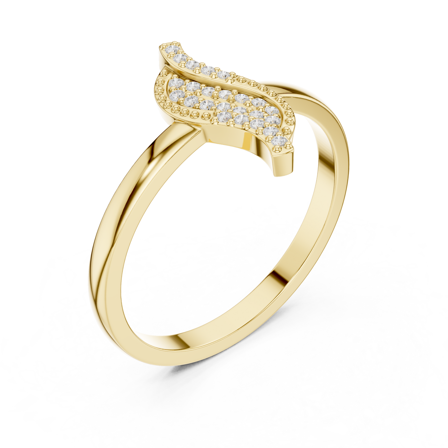 Multi-Diamond Pear-Shaped Bypass Ring | Sterling Silver Fashion Ring