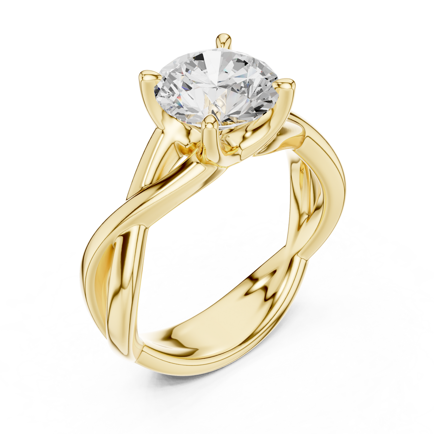 Carmela Open-Twist Solitaire Engagement Ring | Modern Elegant Design