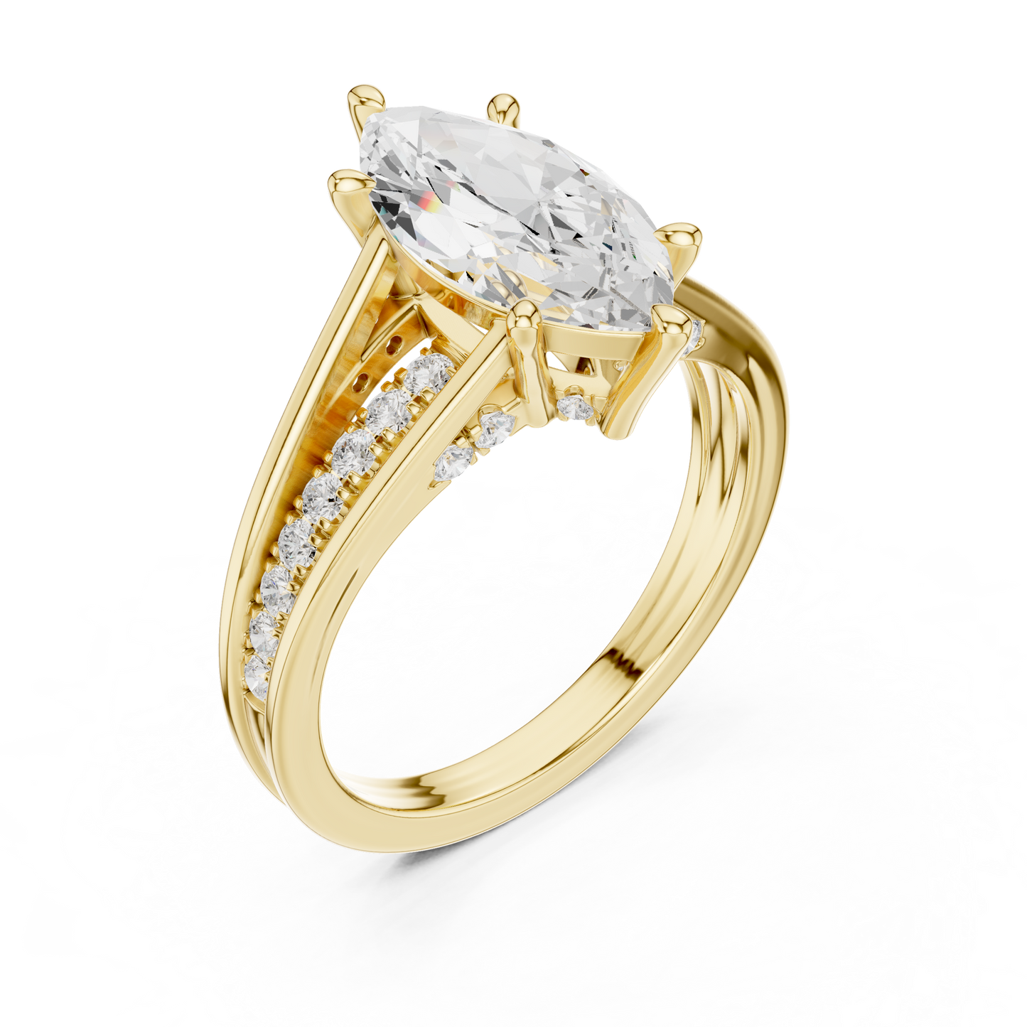 Marquise-Cut Diamond Engagement Ring | Elegant Solitaire Design