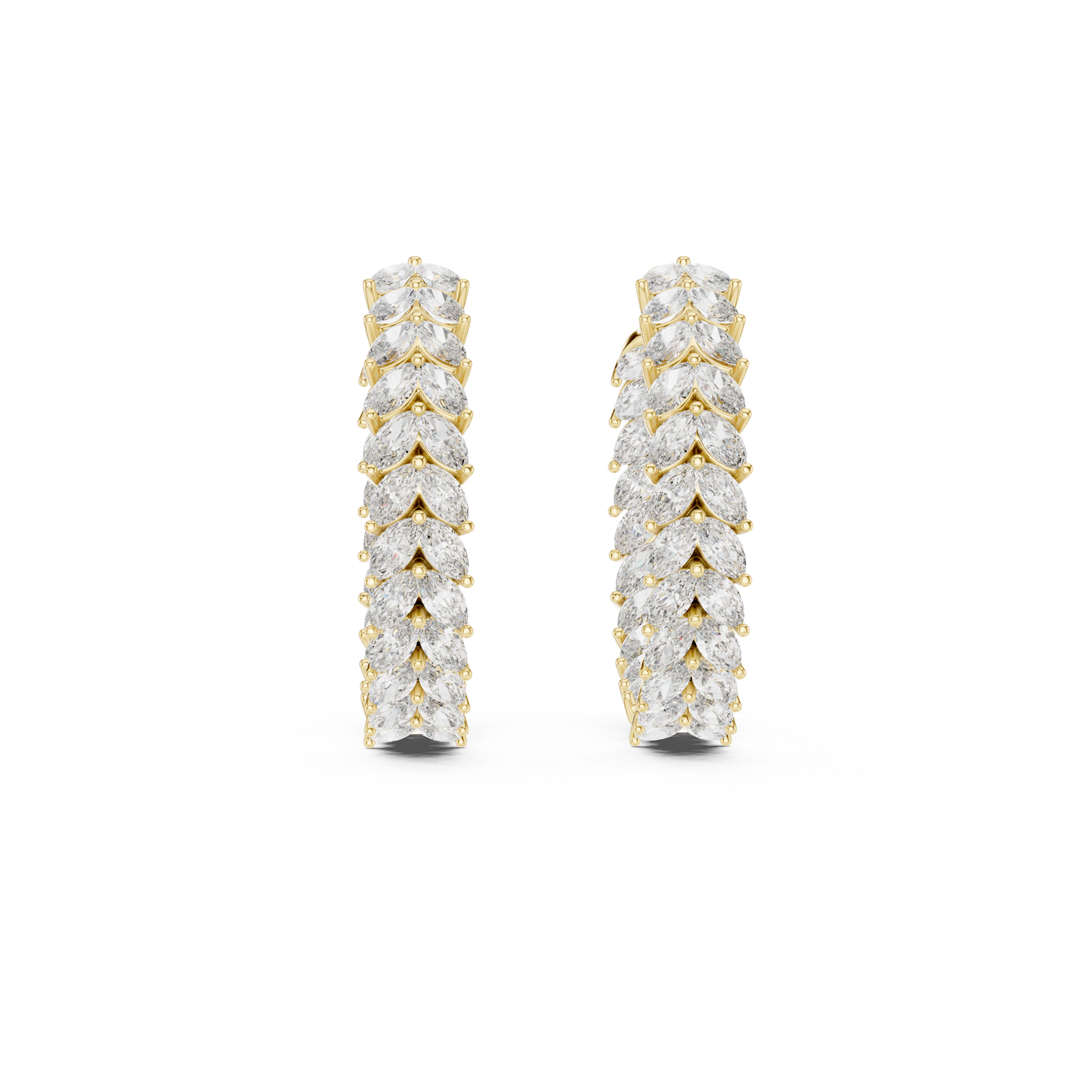 Marquise-Cut Lab-Grown Diamond Hoop Earrings