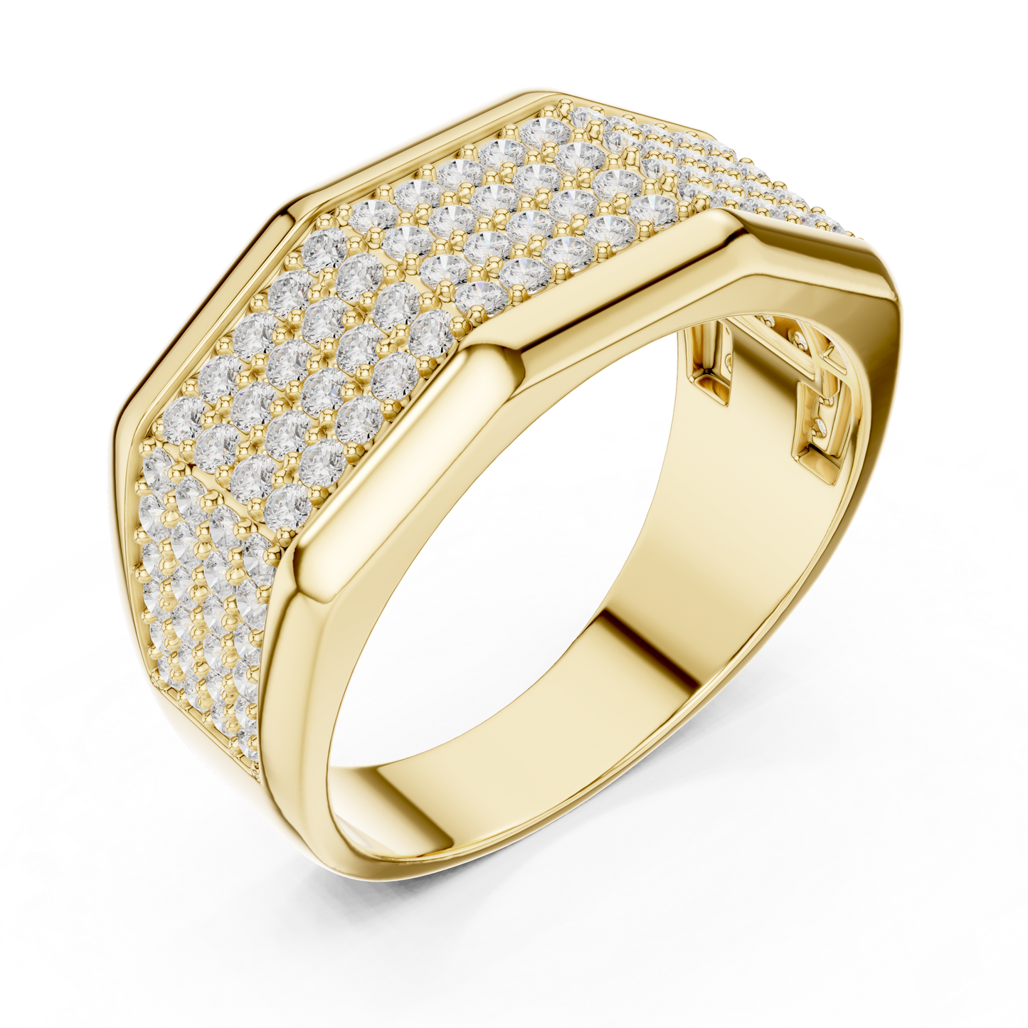 Lab-Grown Diamond Rectangular Wedding Band | Modern Geometric Design