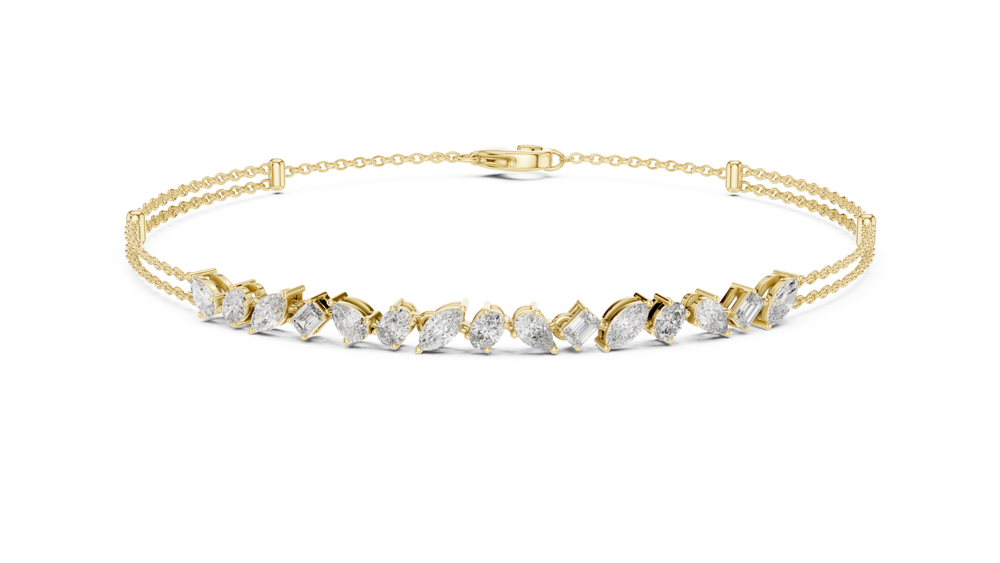 Multi-Shape Diamond Bracelet | Contemporary Mixed-Cut Brilliance