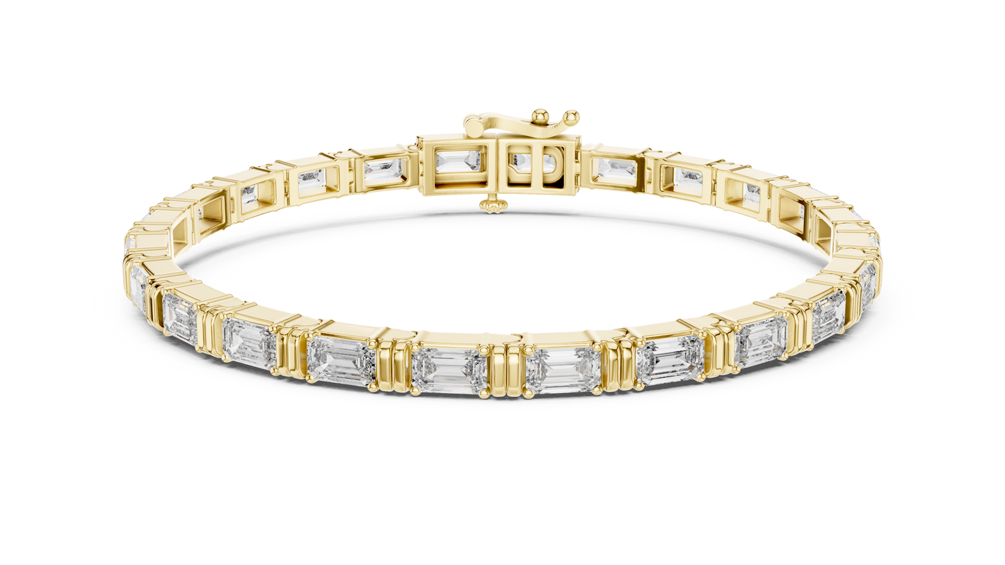 Emerald-Cut Diamond Tennis Bracelet | Timeless Geometric Elegance