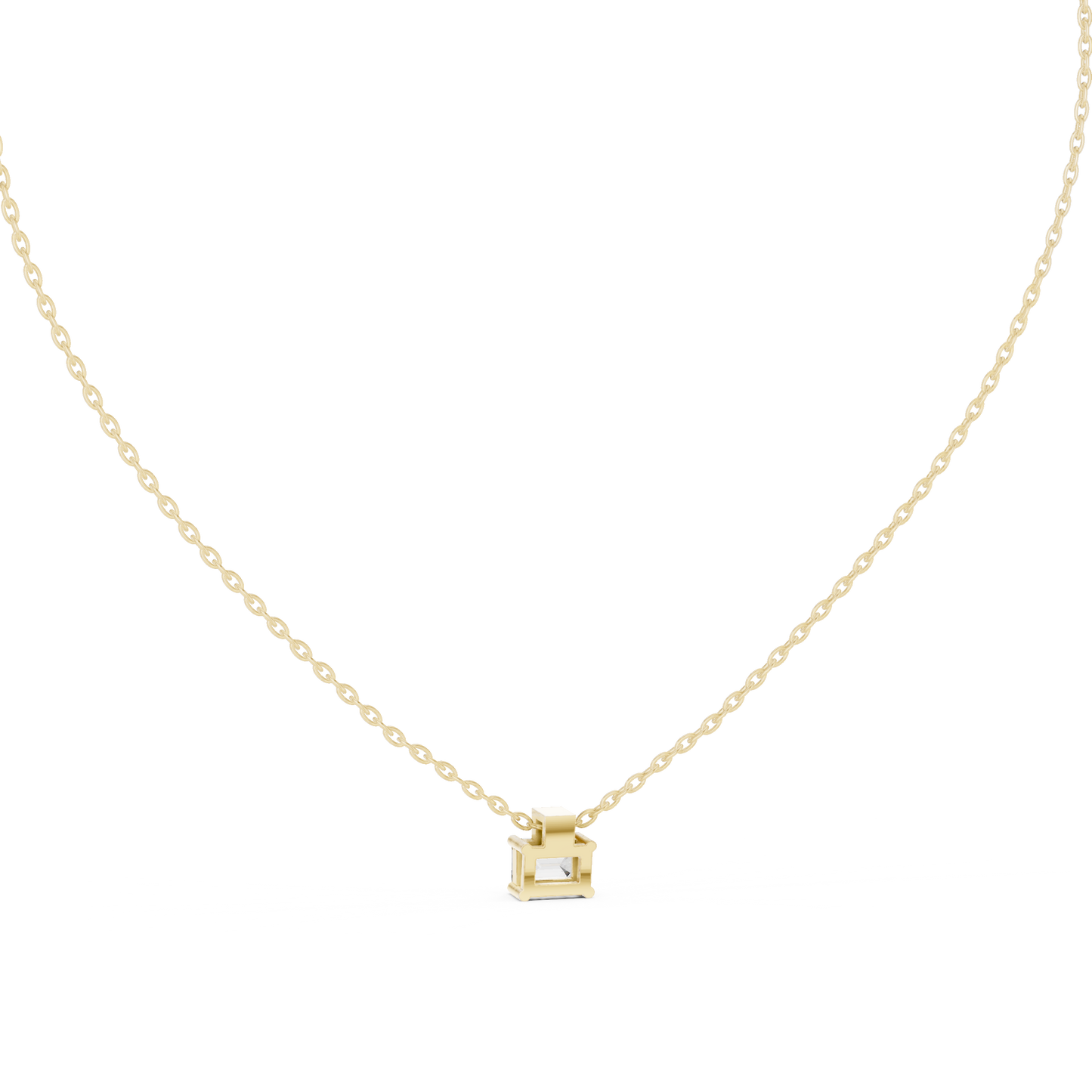 Emerald-Cut Diamond Pendant Necklace
