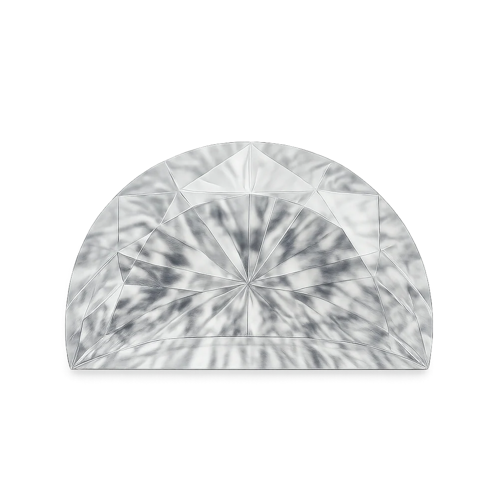 Half moon cut lab-grown diamond CVD HPHT VVS VS quality