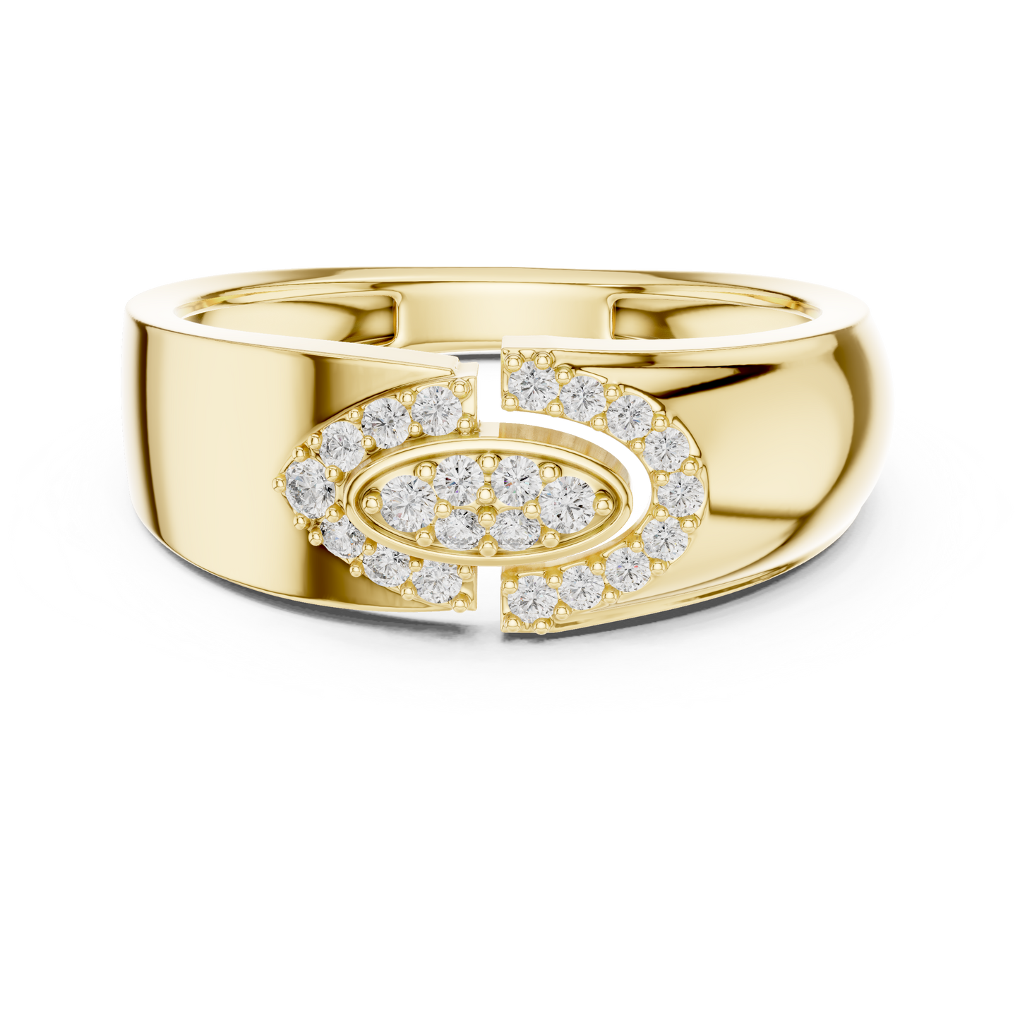 Eclipse Halo Diamond Ring | Oval Center with Pavé Halo