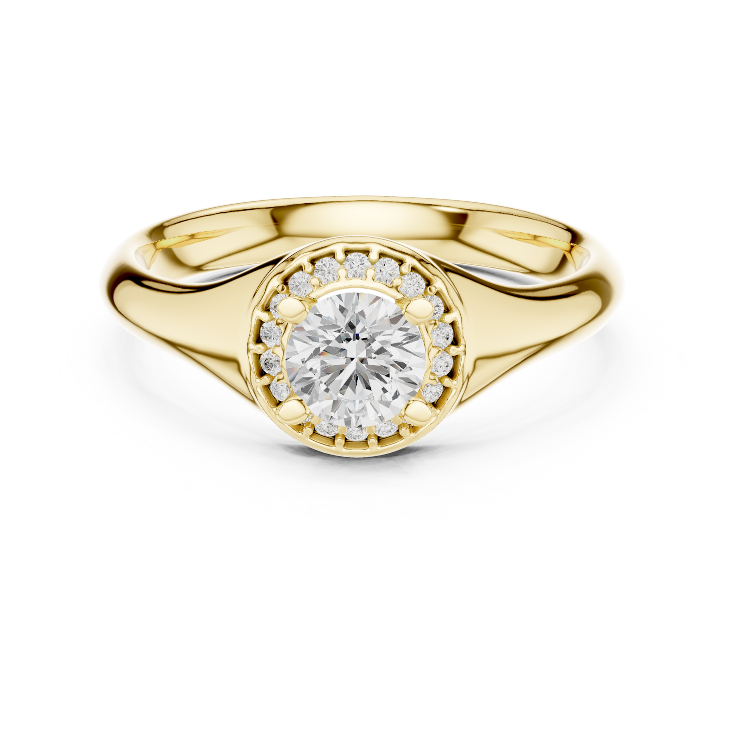 Round Lab-Grown Diamond Halo Engagement Ring