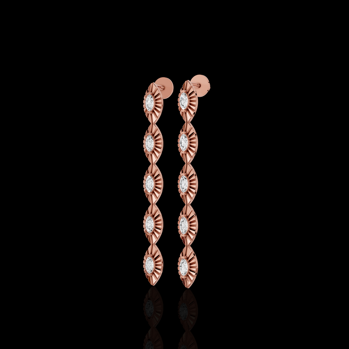 Drop Earrings, Marquise Crystal Dangle Earrings, Elegant Long Statement Earrings for Wome