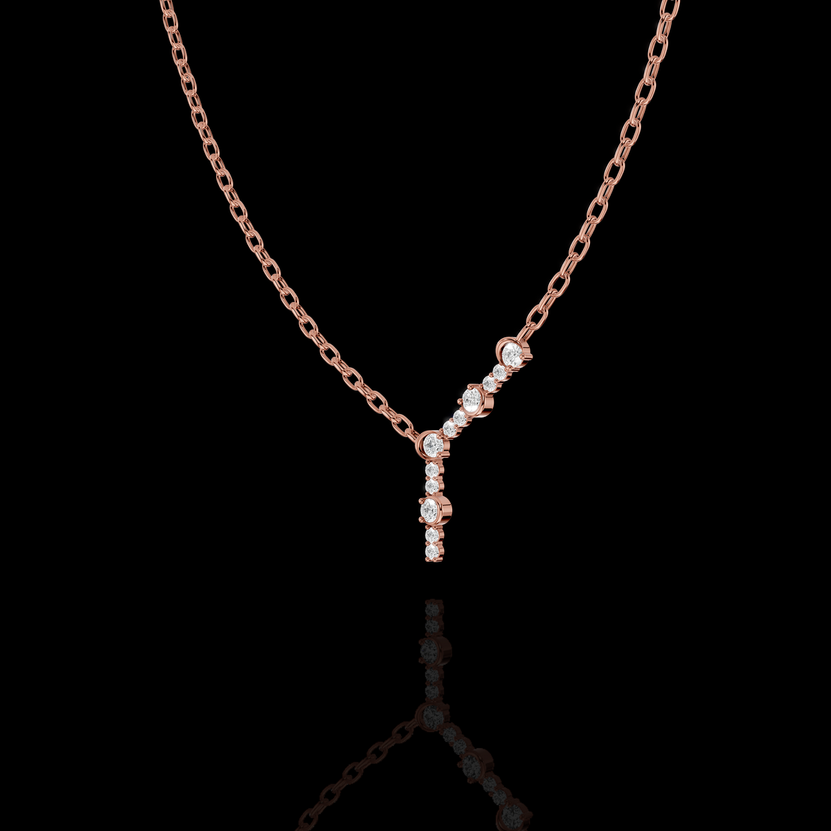 A graceful Y-drop silhouette designed Pendant Necklace | Matisha Jewels