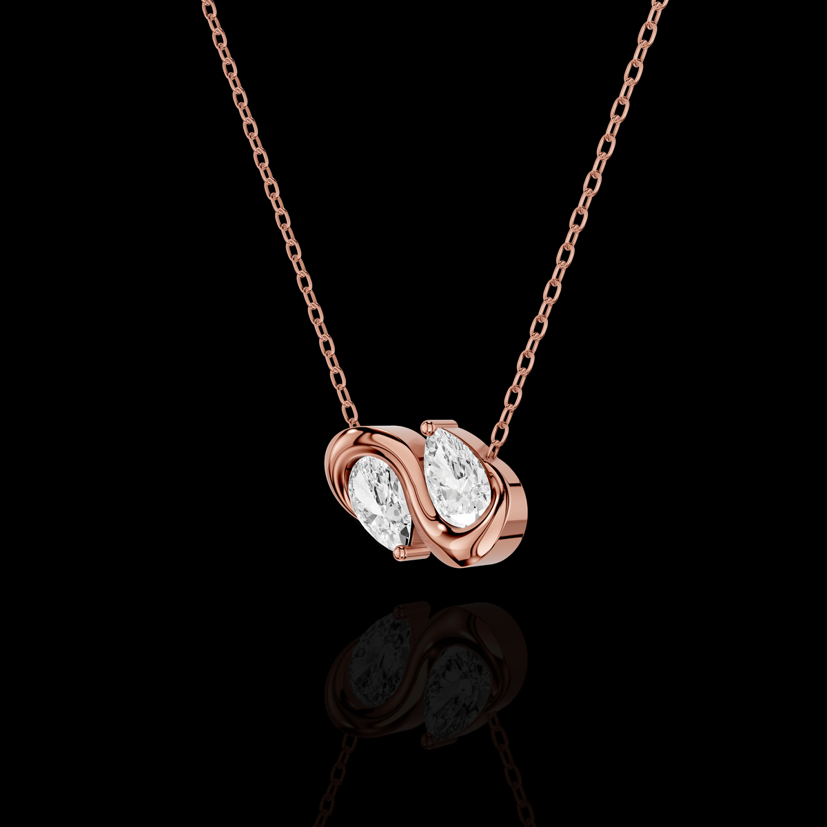 Elegant Pear Shape Infinity Pendant Necklace