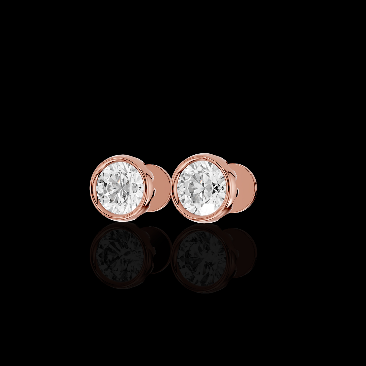 Round Diamond Look Earrings, Bezel Set Solitaire Earrings, Minimalist Luxury Jewelry, Elegant Everyday Earrings, Gift for Her