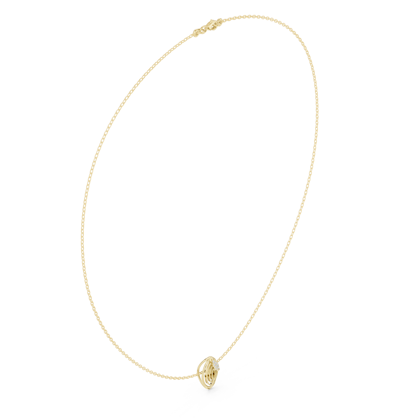 Marquise/Oval Diamond Pendant Necklace | Minimalist Chain Design