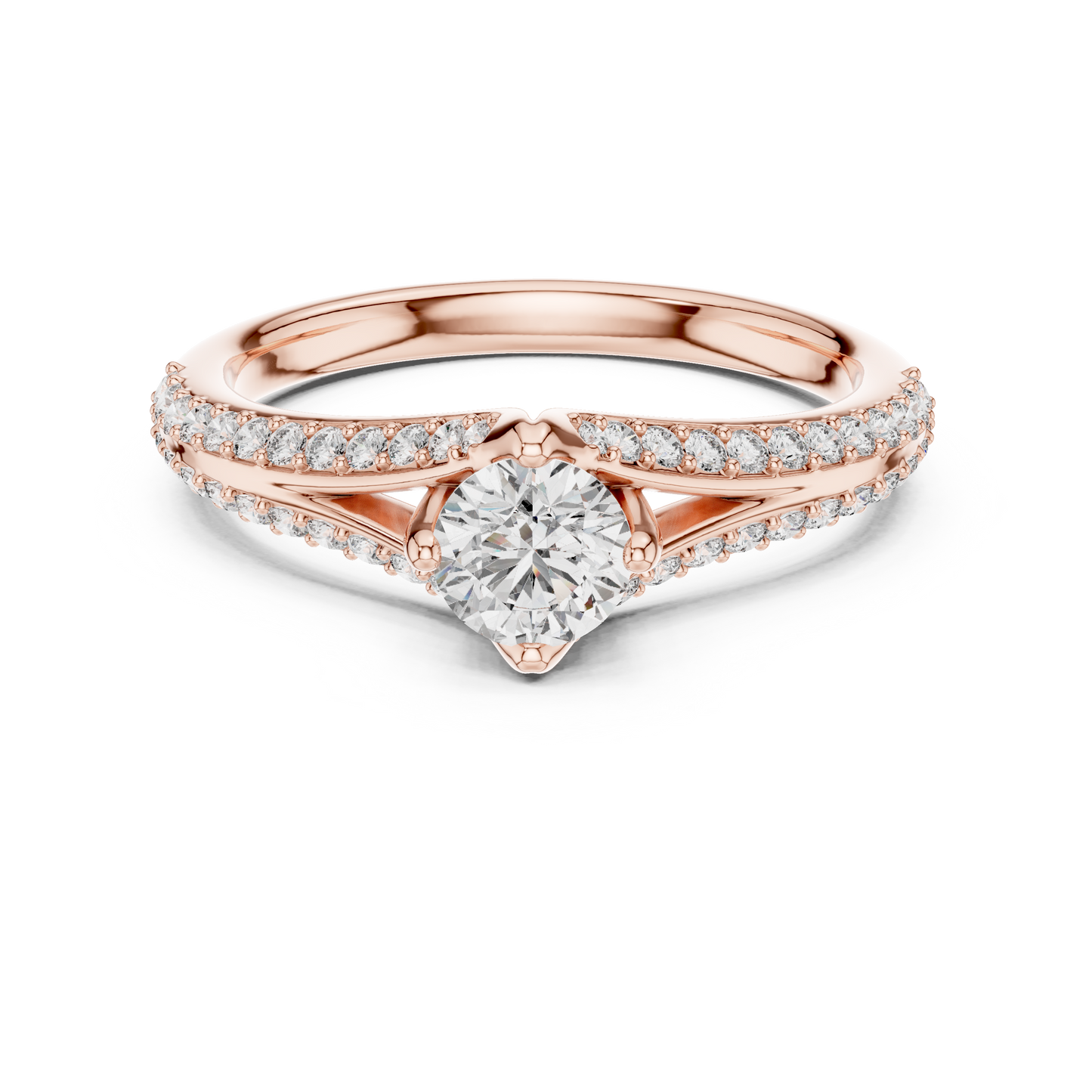 Split-Shank Solitaire Ring | Round Center Stone