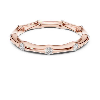 Bamboo-Inspired Lab-Grown Diamond Ring | Nature-Crafted Elegance