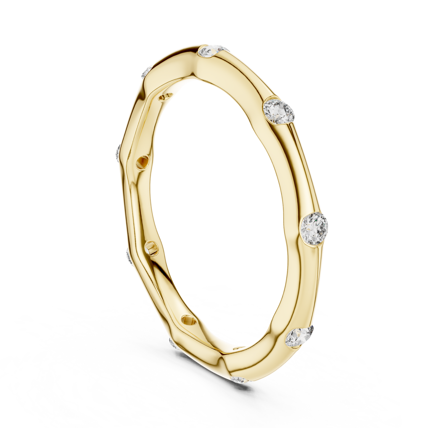 Bamboo-Inspired Lab-Grown Diamond Ring | Nature-Crafted Elegance