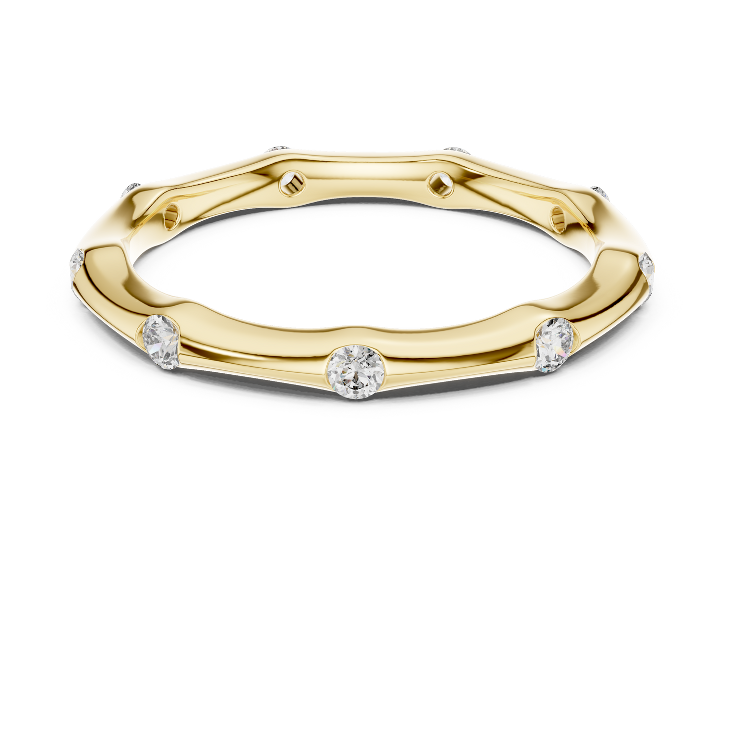 Bamboo-Inspired Lab-Grown Diamond Ring | Nature-Crafted Elegance