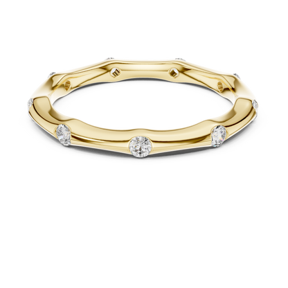 Bamboo-Inspired Lab-Grown Diamond Ring | Nature-Crafted Elegance
