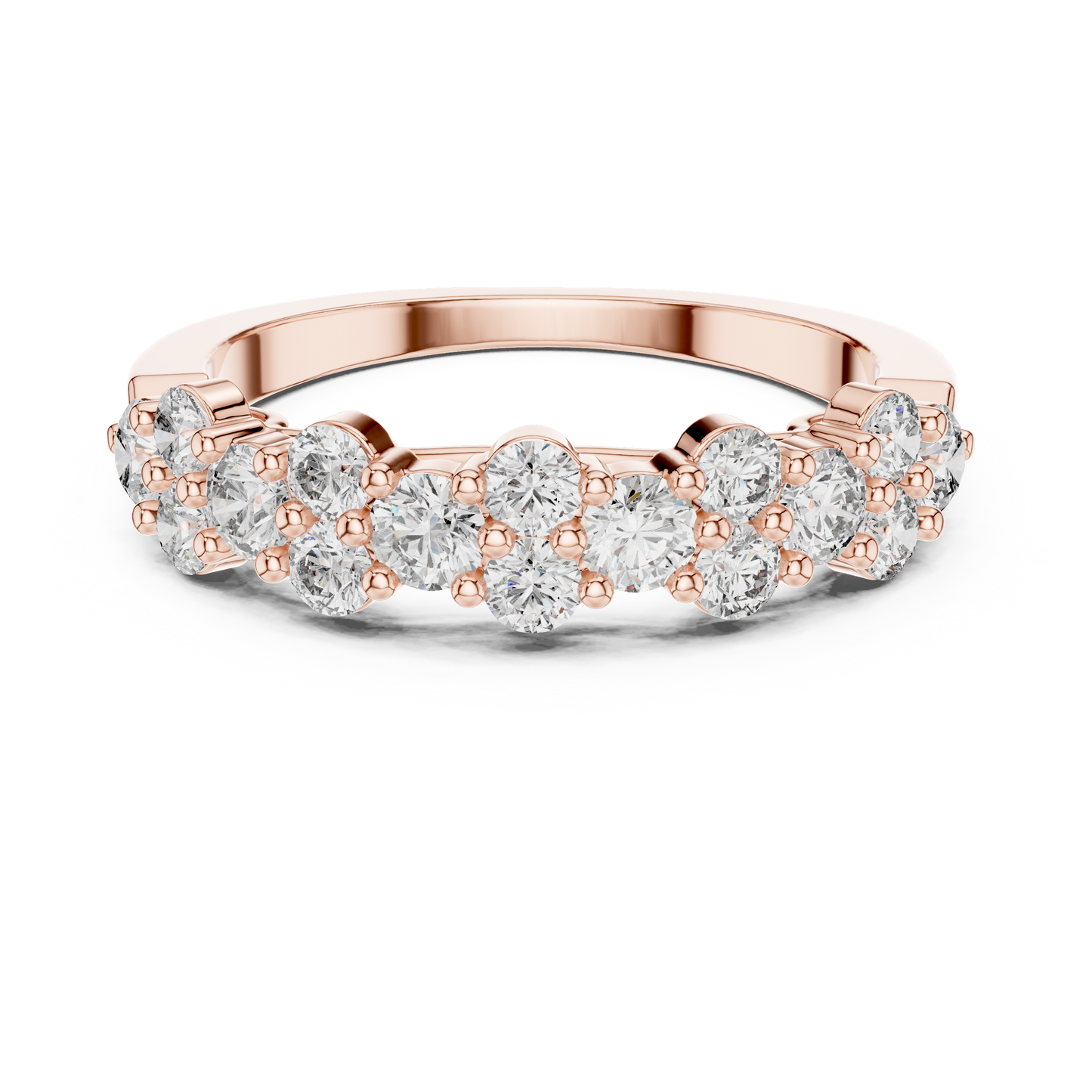 Round Halo Five-Stone Diamond Anniversary Ring | Timeless Brilliance