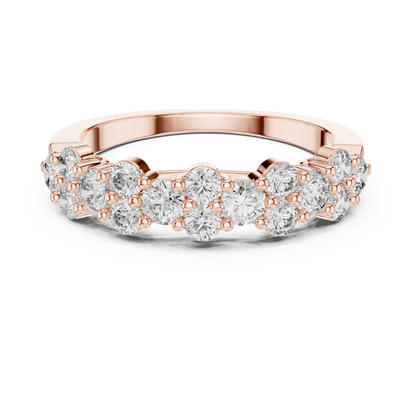 Round Halo Five-Stone Diamond Anniversary Ring | Timeless Brilliance