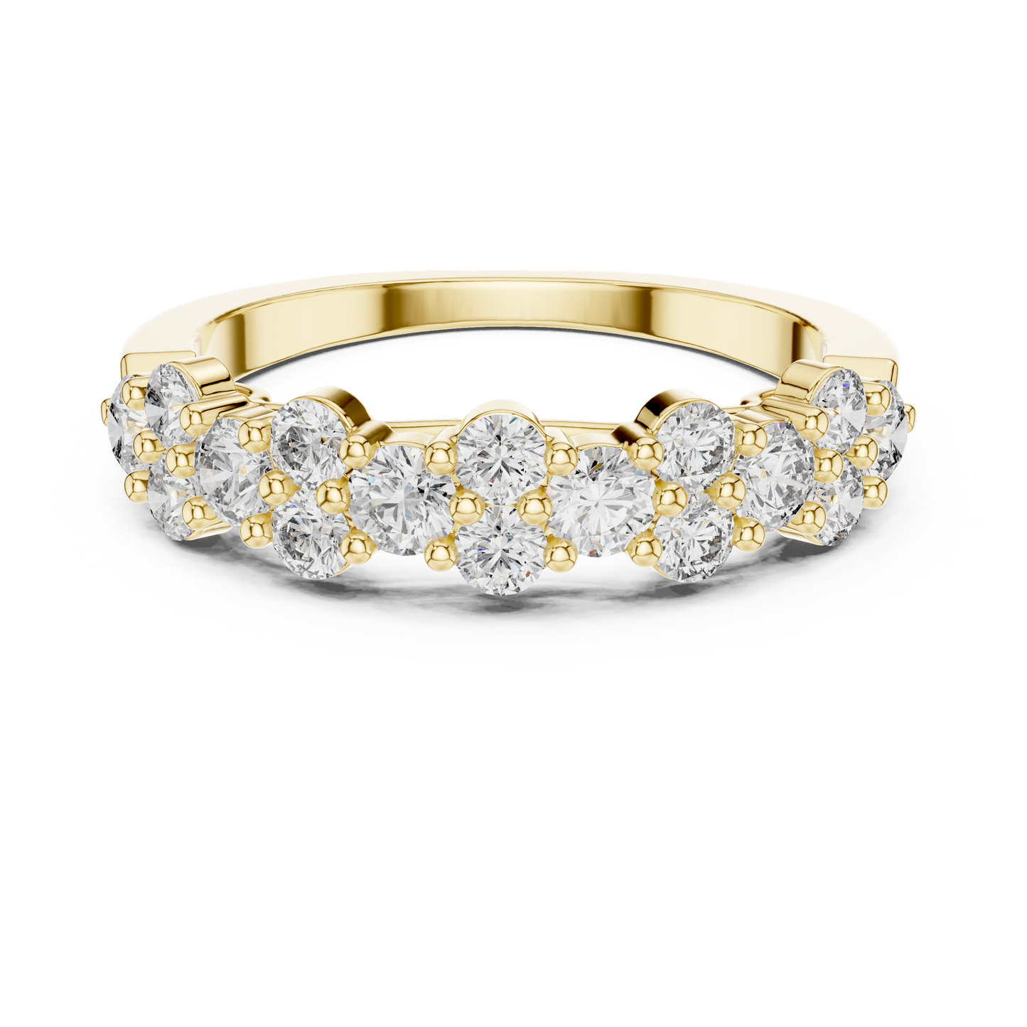 Round Halo Five-Stone Diamond Anniversary Ring | Timeless Brilliance