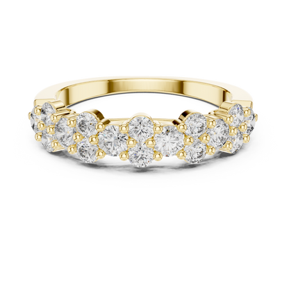 Round Halo Five-Stone Diamond Anniversary Ring | Timeless Brilliance
