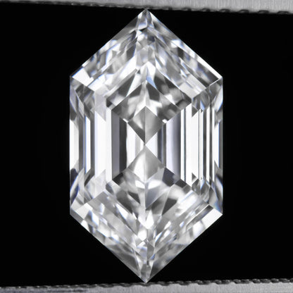 Top view hexagonal cut lab-grown loose diamond six sided