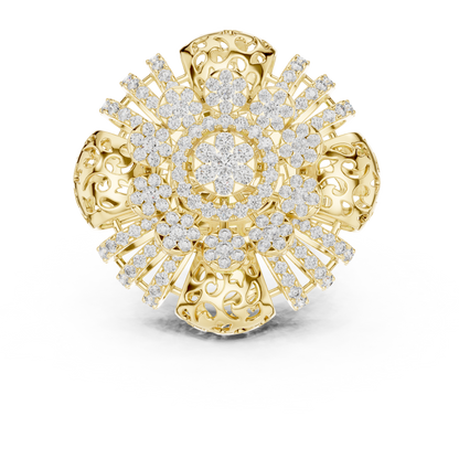 Floral Cocktail Lab-Grown Diamond Ring | Bold Blooming Brilliance