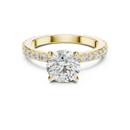 Atria Secret Double Halo Diamond Engagement Ring | Pavé Band Elegance