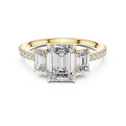 Emerald Three-Stone Ring | Timeless Elegance & Meaningful Design