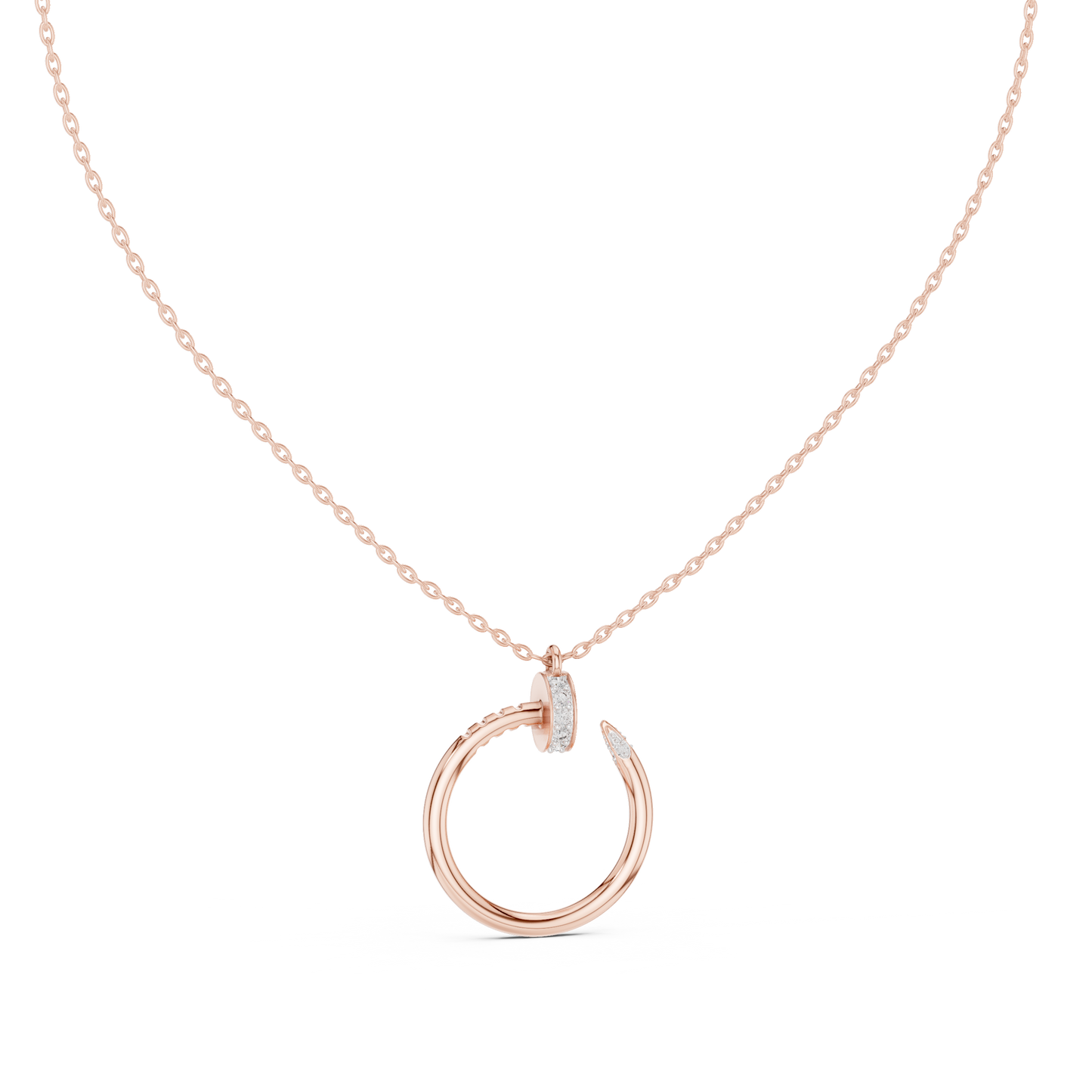 Matisha Orbit Round Diamond Pendant Necklace