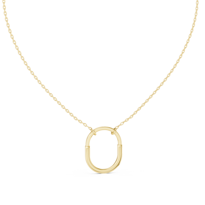 Lab-Grown Diamond & Moissanite U-Shaped Necklace | Anti-Tarnish Silver or Gold