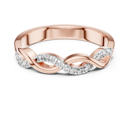 Casual Two Lines Twining Ring | Minimalist Everyday Elegance