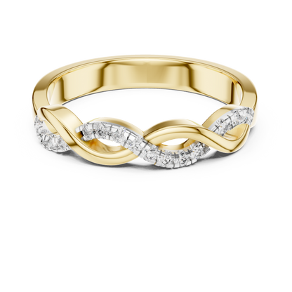 Casual Two Lines Twining Ring | Minimalist Everyday Elegance