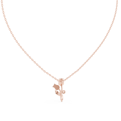 Tulip Diamond Pendant Necklace | Floral Elegance Necklace