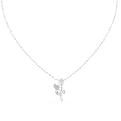 Tulip diamond pendant necklace in white gold

Floral tulip pendant with lab-grown diamonds

Elegant tulip-inspired diamond necklace