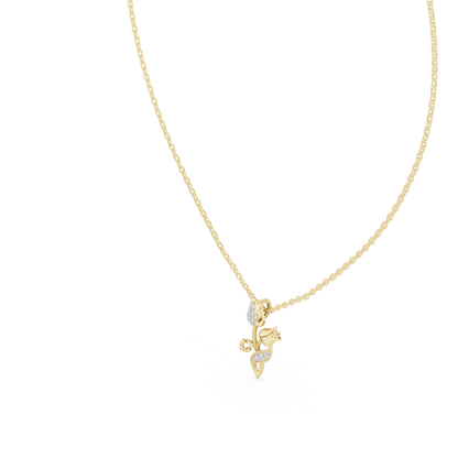 Tulip Diamond Pendant Necklace | Floral Elegance Necklace