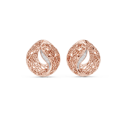 Silver Filigree Teardrop Stud Earrings | Elegant Artisan Design