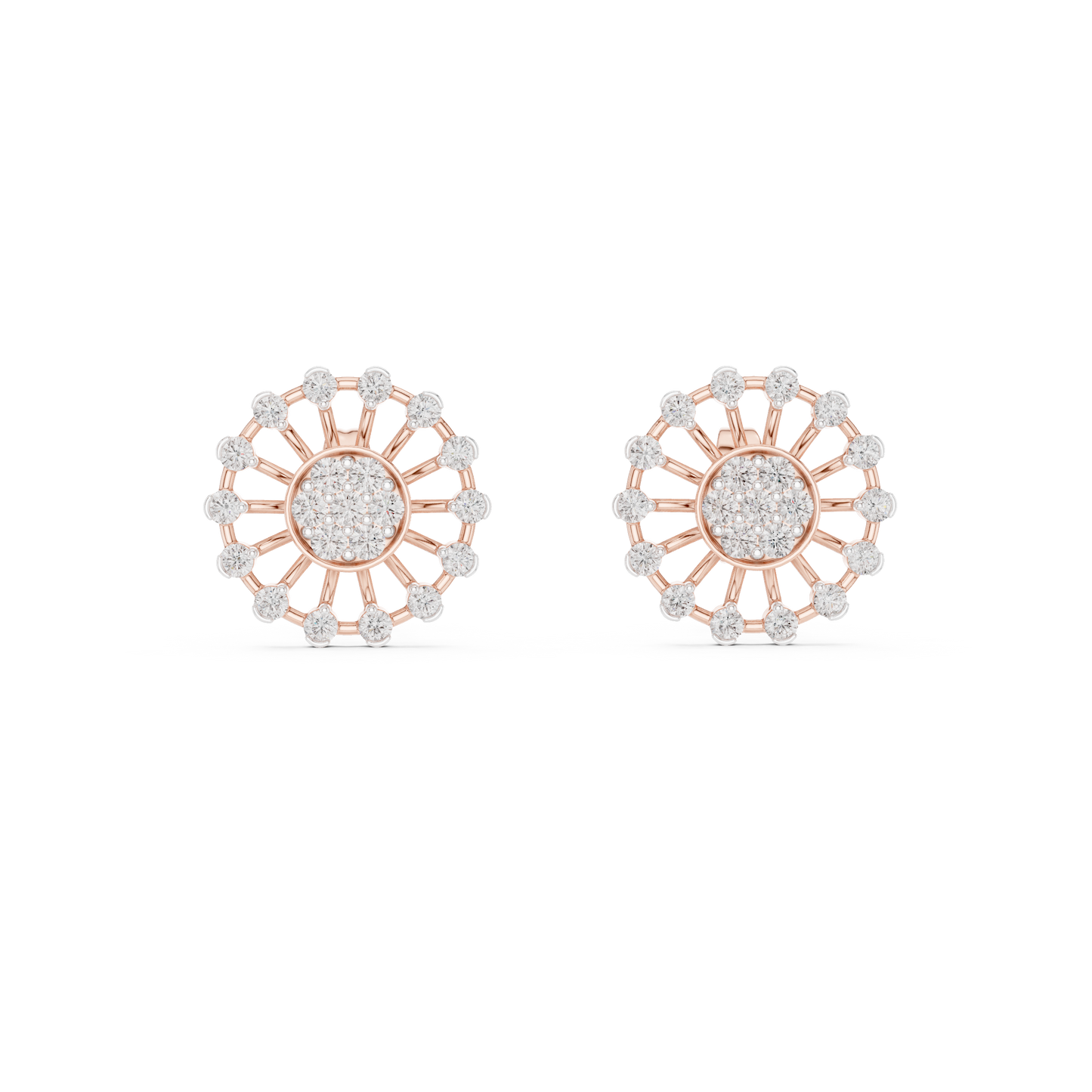 Wheel of Life Diamond Stud Earrings | Symbolic Timeless Elegance