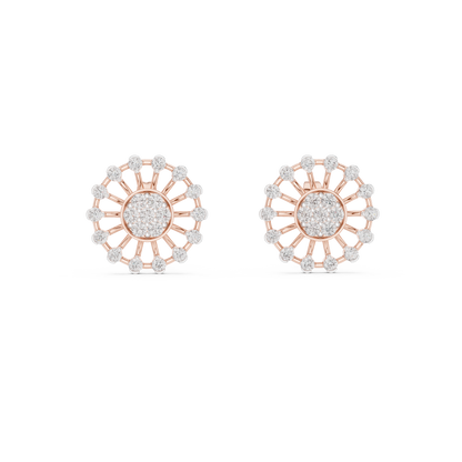 Wheel of Life Diamond Stud Earrings | Symbolic Timeless Elegance