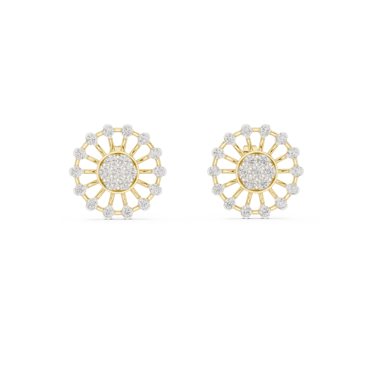 Wheel of Life Diamond Stud Earrings | Symbolic Timeless Elegance