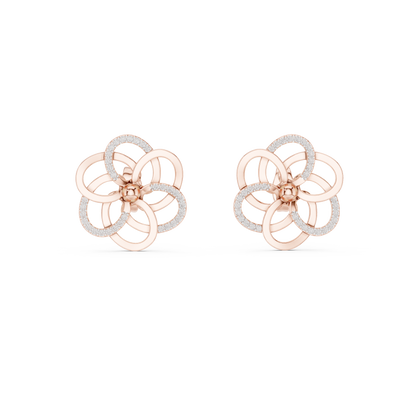 Floral Diamond Stud Earrings | Lab-Grown Diamond Flower Earrings