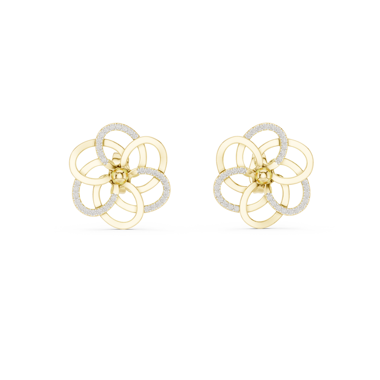 Floral Diamond Stud Earrings | Lab-Grown Diamond Flower Earrings